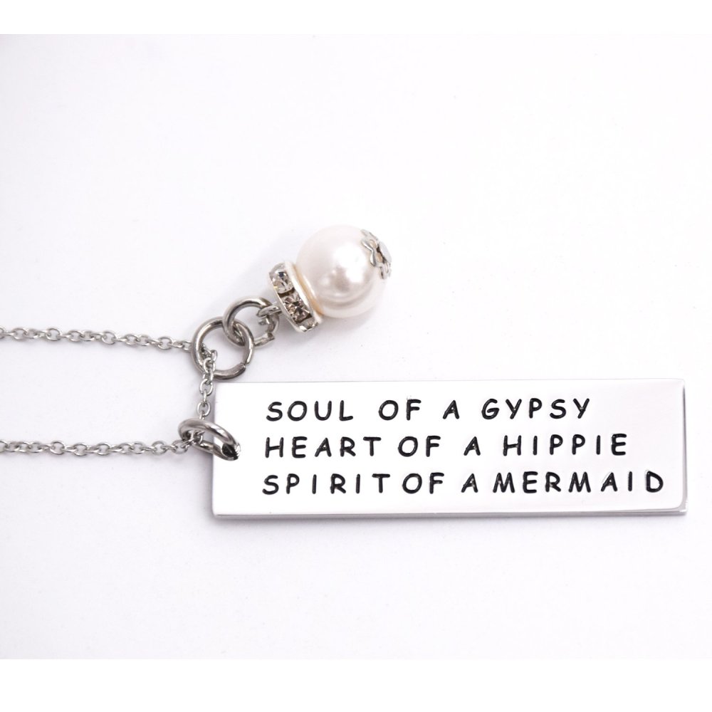 LParkin Soul of a Gypsy Necklace Sister Necklace Hippie Necklace Gift for Best Friend Mermaid Necklace