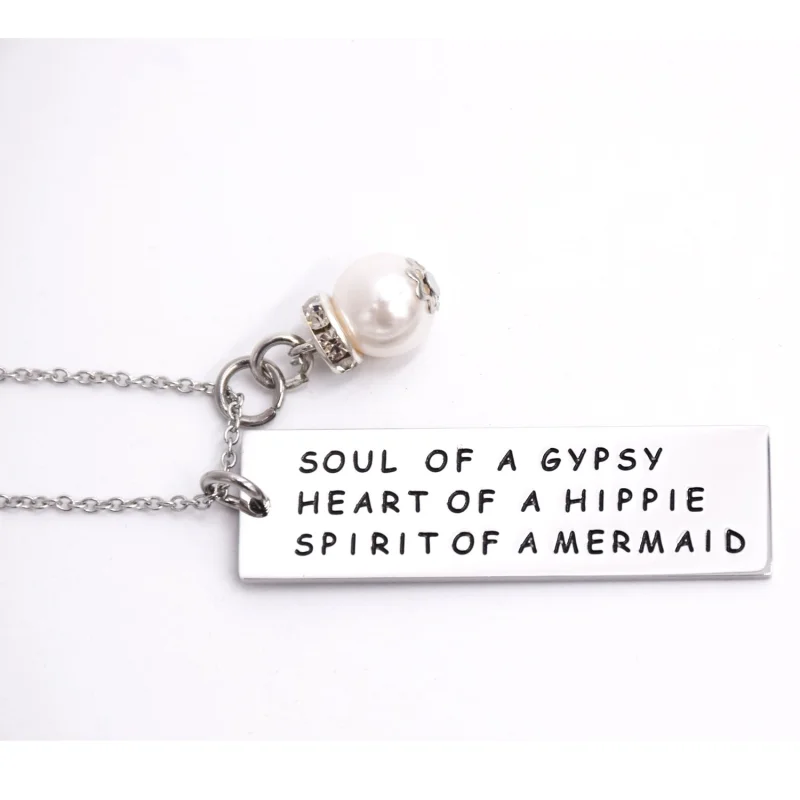 LParkin Soul of a Gypsy Necklace Sister Necklace Hippie Necklace Gift for Best Friend Mermaid Necklace