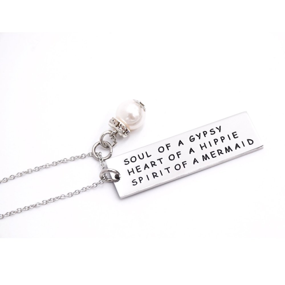 LParkin Soul of a Gypsy Necklace Sister Necklace Hippie Necklace Gift for Best Friend Mermaid Necklace
