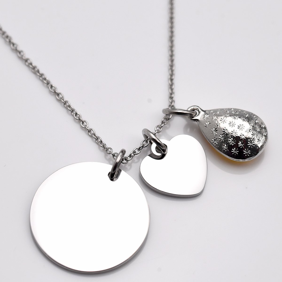 LParkin Not Sister by Blood But Sisters by Heart Necklace Birthstone Heart Necklace