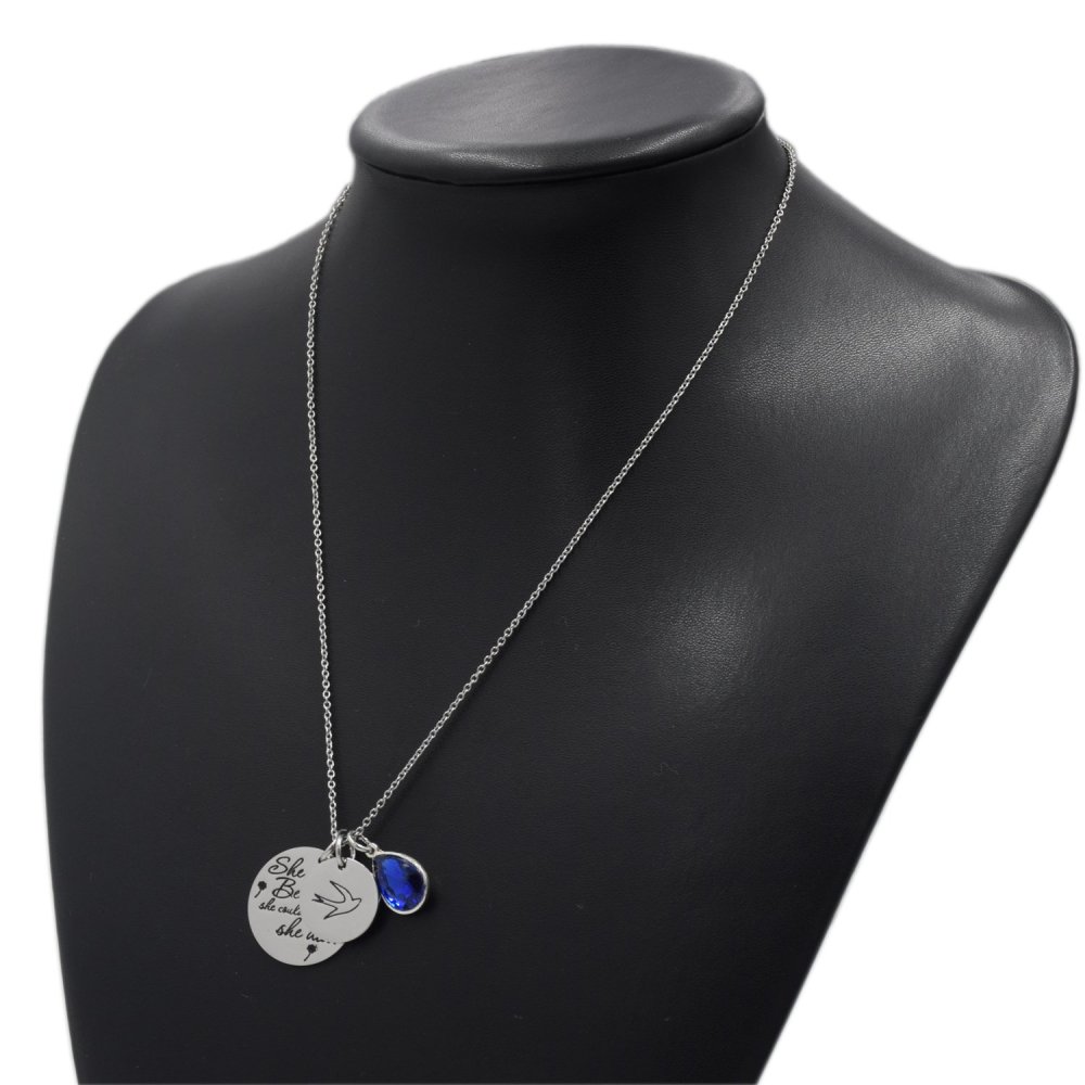 LParkin She Believed She Could So She Did Pendant Necklace Birthstone Motivation Jewelry