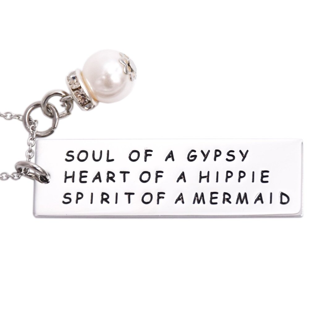 LParkin Soul of a Gypsy Necklace Sister Necklace Hippie Necklace Gift for Best Friend Mermaid Necklace