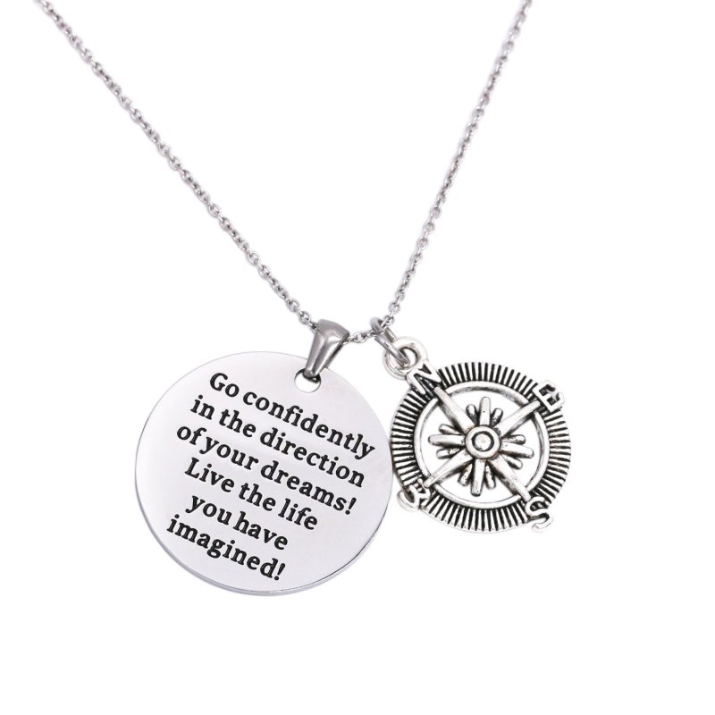 LParkin 2020 Graduation Gifts for Her Go Confidently in The Direction of Your Dreams Necklace Keychain Grad Gifts Stainless Steel