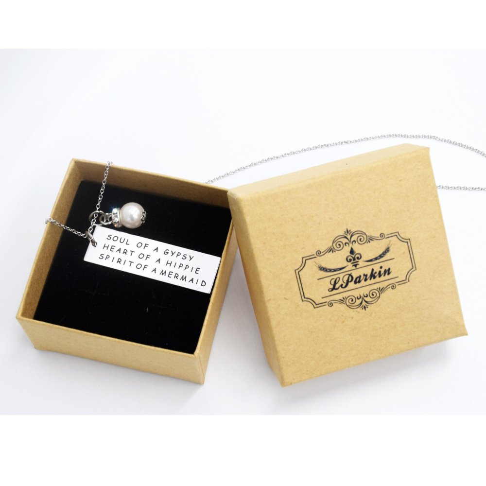 LParkin Soul of a Gypsy Necklace Sister Necklace Hippie Necklace Gift for Best Friend Mermaid Necklace