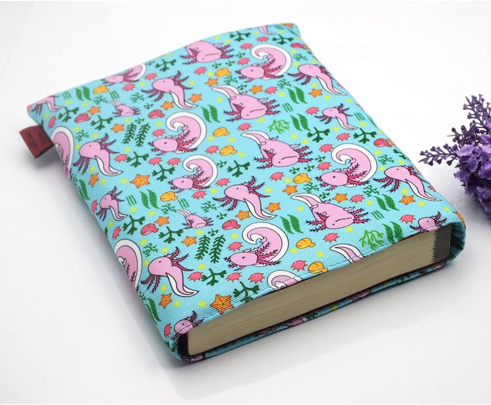 Book Sleeve Axolotl Book Cover Medium Book Sleeves Teen Gift (Medium)