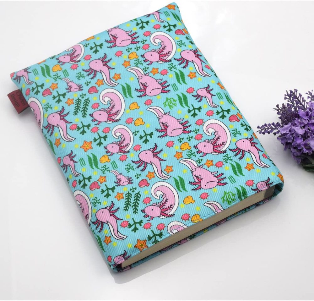 Book Sleeve Axolotl Book Cover Medium Book Sleeves Teen Gift (Medium)