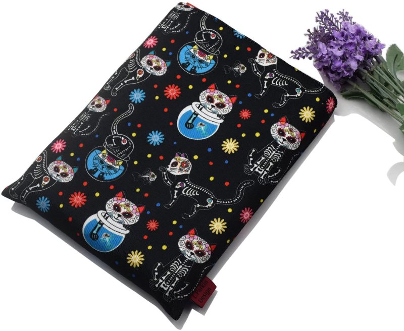 Book Sleeve Day of The Dead Cats Book Cover Medium Book Sleeves Teen Gift (Medium)