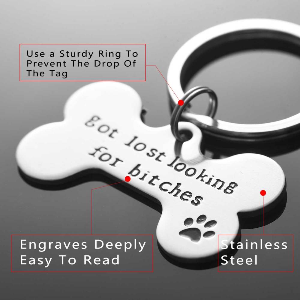 Lparkin Got Lost Looking for Bitches Dog ID Tag Backside customized- Unique Pet Id Tag - Dog Tag - Cat Tag - Custom Pet Tag