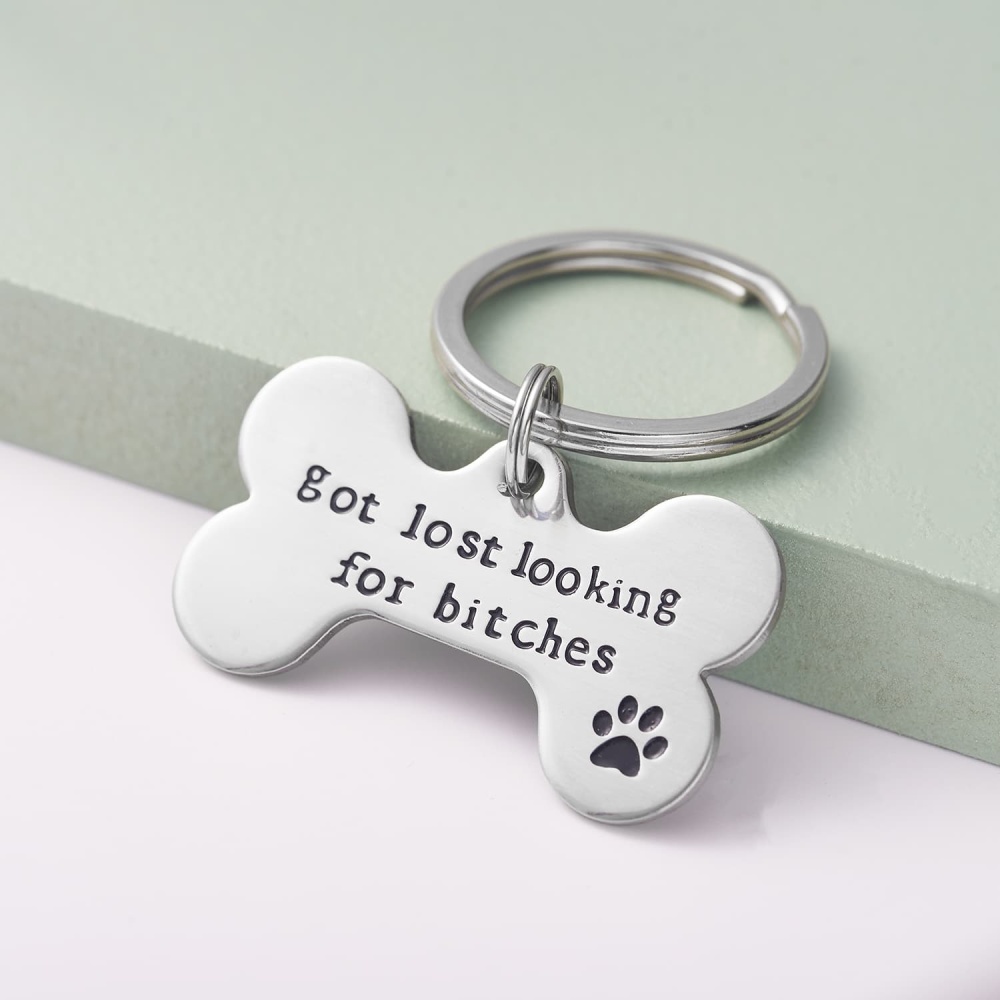 Lparkin Got Lost Looking for Bitches Dog ID Tag Backside customized- Unique Pet Id Tag - Dog Tag - Cat Tag - Custom Pet Tag