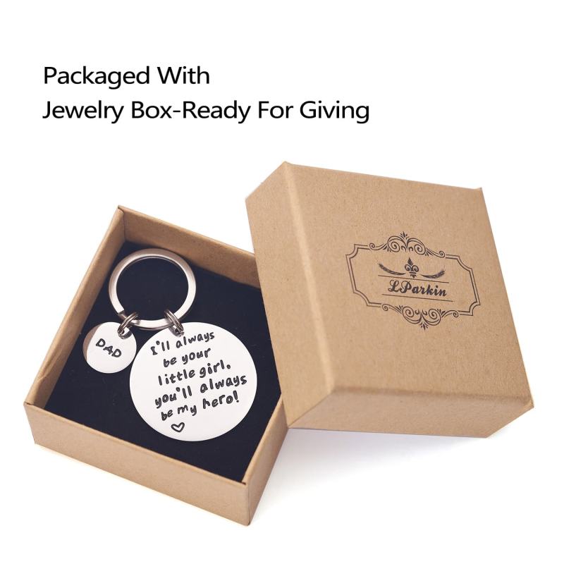 Father's Day Keychain - I'll Always Be Your Little Girl You Will Always Be My Hero Backside Personalized Keychain For Dad