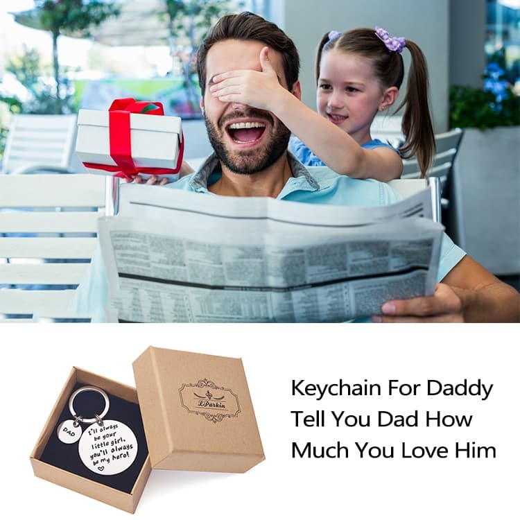 Father's Day Keychain - I'll Always Be Your Little Girl You Will Always Be My Hero Backside Personalized Keychain For Dad