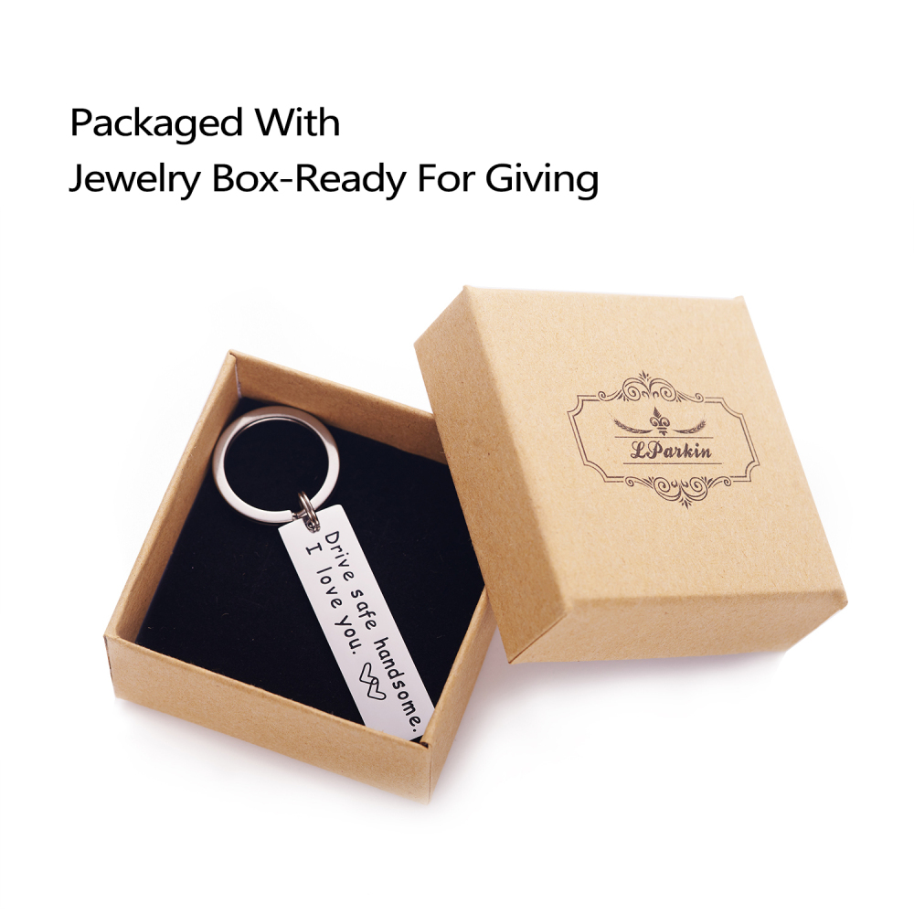 Drive Safe Keychain Drive Safe Handsome,i Love You Backside Personalized Keychain For Boyfriend，Boyfriend Keychain，Personalized Key Chains For Men