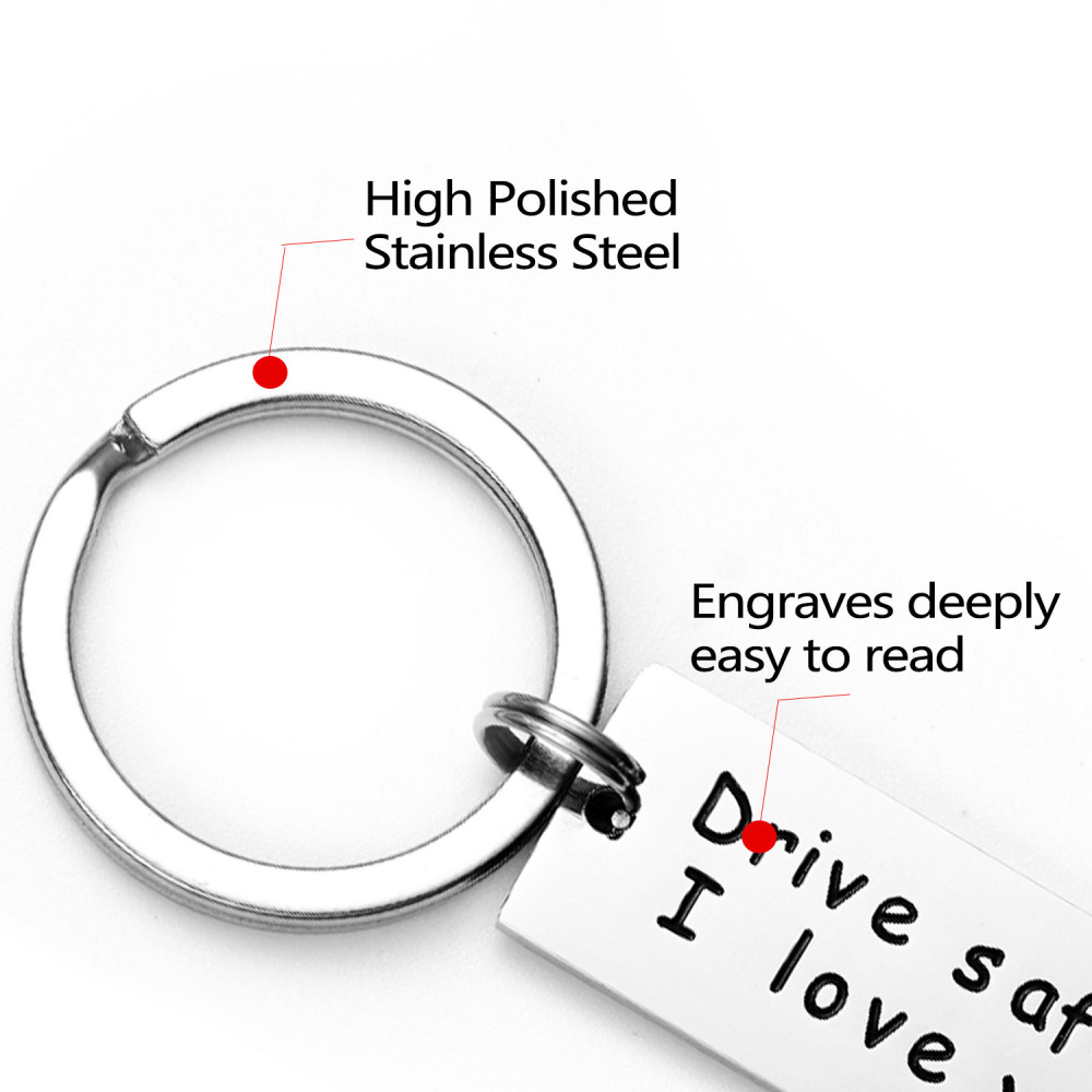 Drive Safe Keychain Drive Safe Handsome,i Love You Backside Personalized Keychain For Boyfriend，Boyfriend Keychain，Personalized Key Chains For Men