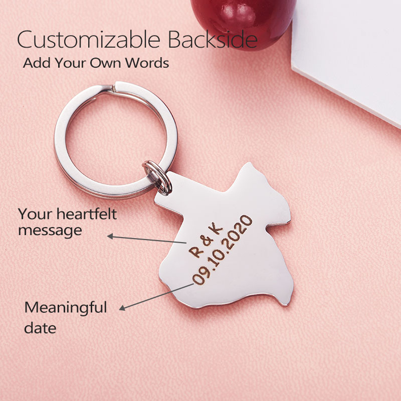 Texas Keychain I Love You to Texas & Back Backside Personalized Long Distance Relationships Gifts Texas Gifts