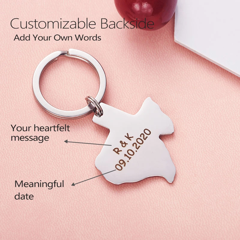Texas Keychain I Love You to Texas &amp; Back Backside Personalized Long Distance Relationships Gifts Texas Gifts