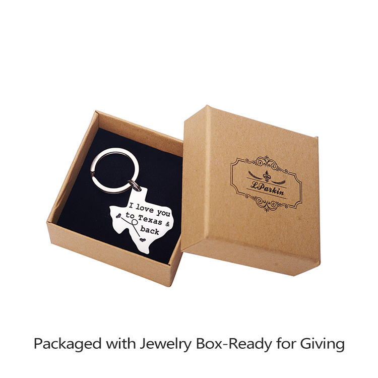 Texas Keychain I Love You to Texas & Back Backside Personalized Long Distance Relationships Gifts Texas Gifts