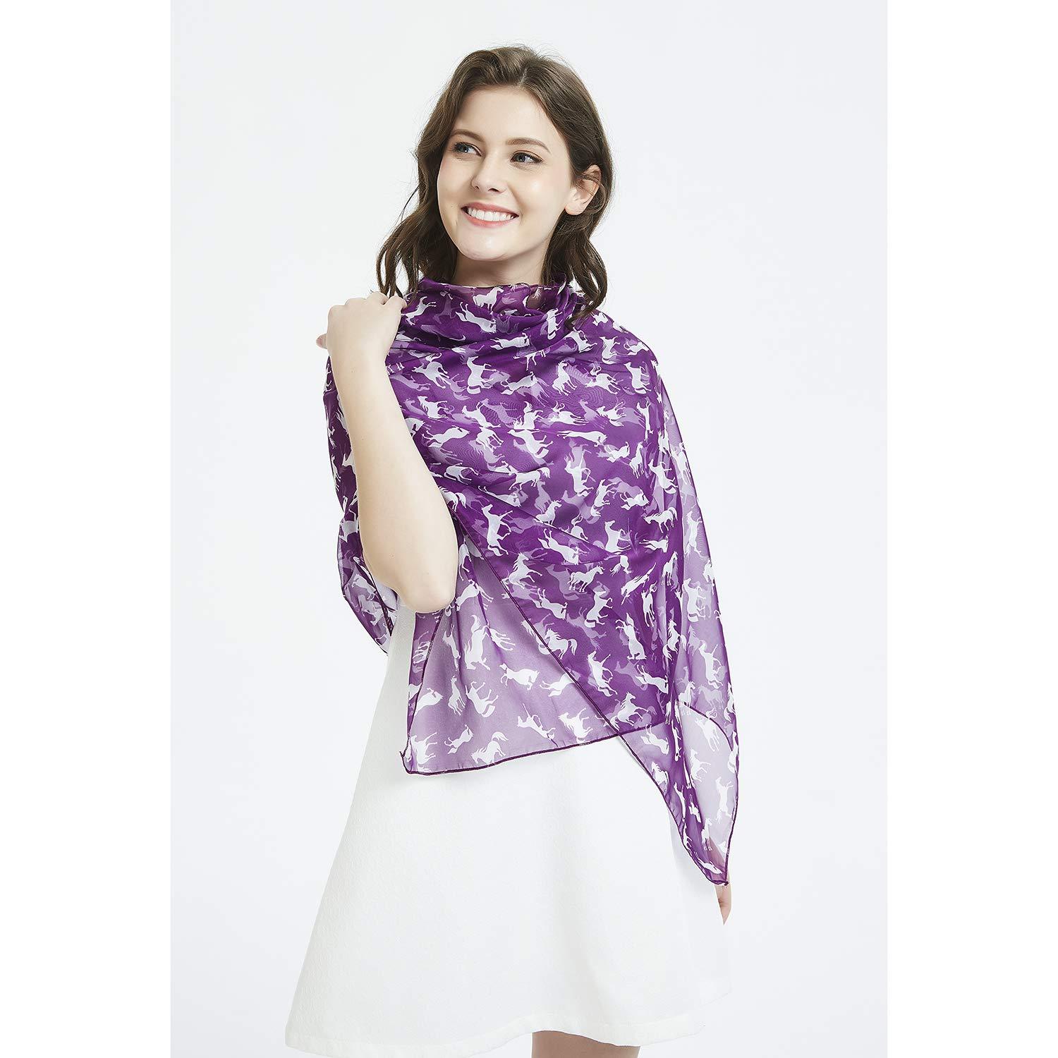 White Horse Women Scarves Lightweight Shawl Head Wraps