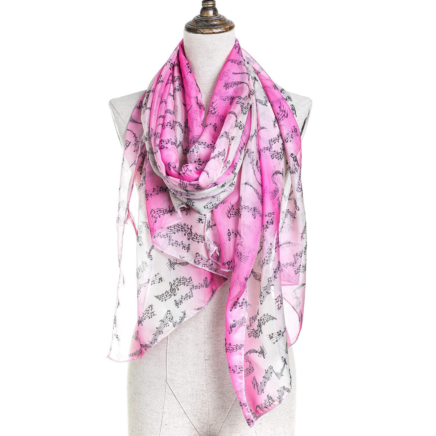 music Women Scarves Lightweight Shawl Head Wraps