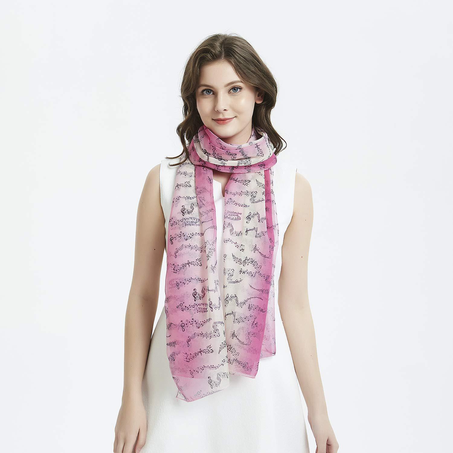 music Women Scarves Lightweight Shawl Head Wraps