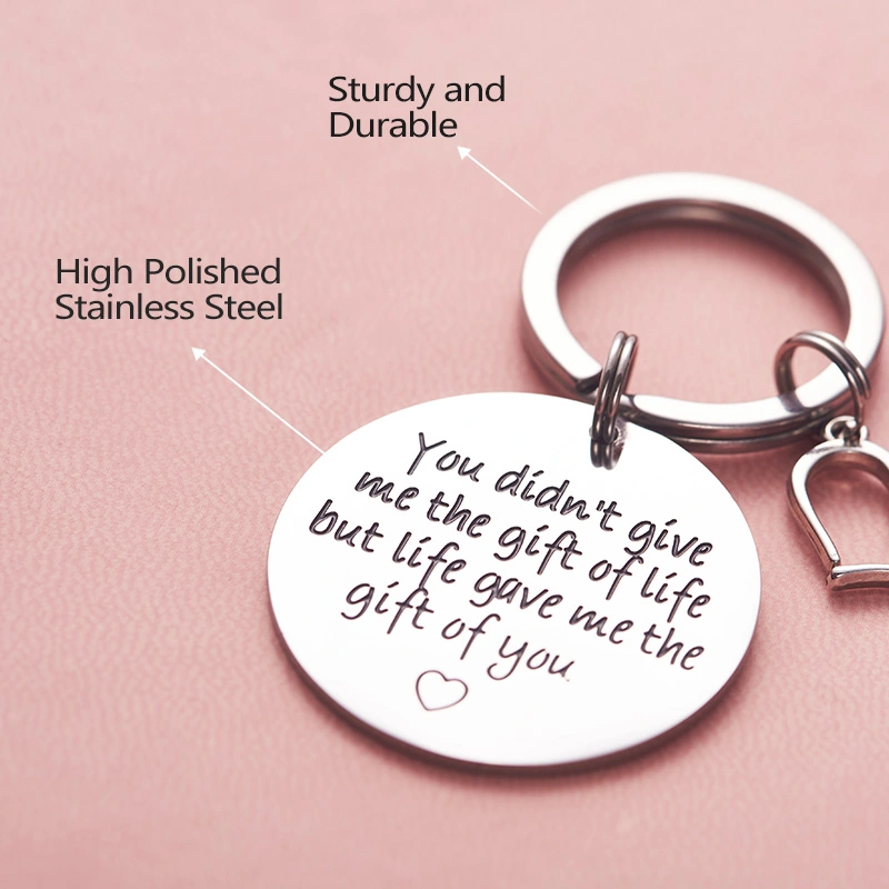 Stepmother Keychain You Didn't Give Me The Gift of Life But Life Gave Me The Gift of You Backside Personalized  Stepfather Gifts Bonus Dad Gifts Bonus