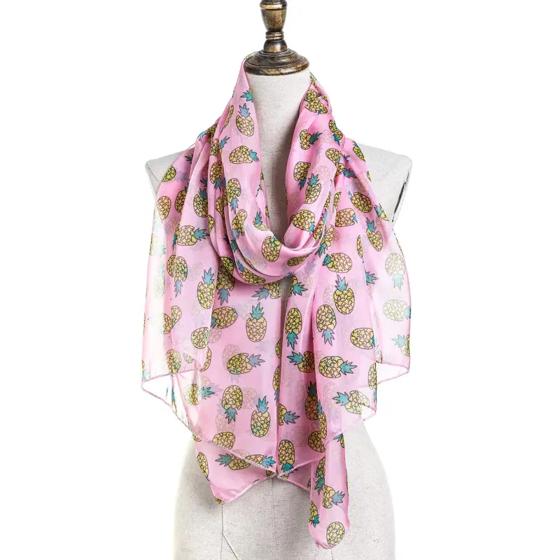 Pineapple Women Scarves Lightweight Shawl Head Wraps