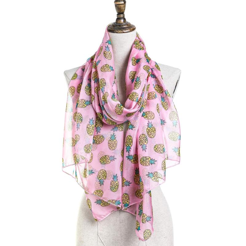 Pineapple Women Scarves Lightweight Shawl Head Wraps