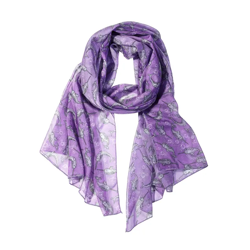 Narwhal Women Scarves Lightweight Shawl Head Wraps