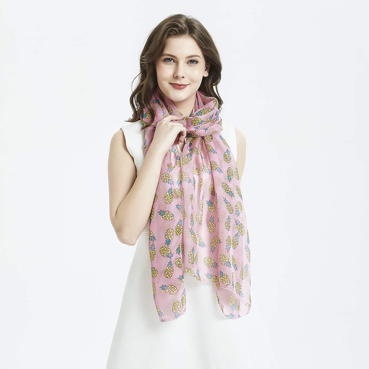 Pineapple Women Scarves Lightweight Shawl Head Wraps