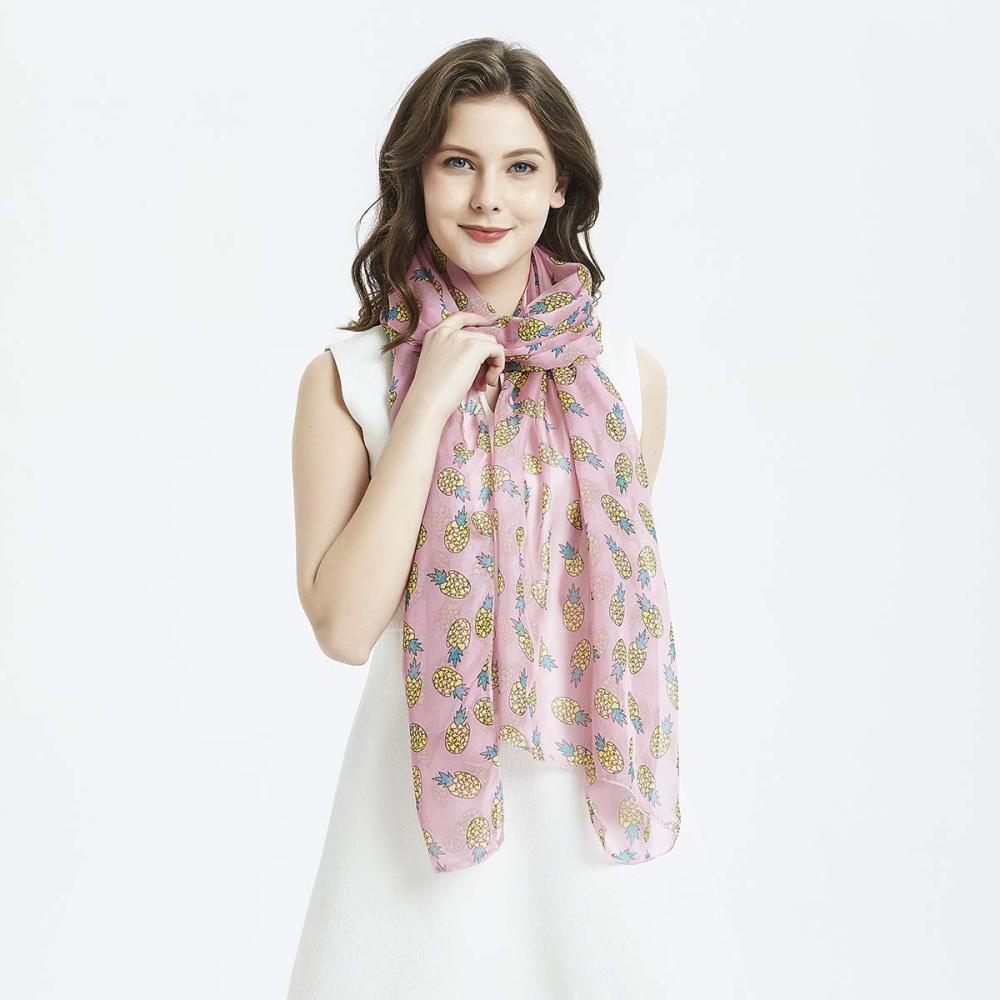 Pineapple Women Scarves Lightweight Shawl Head Wraps