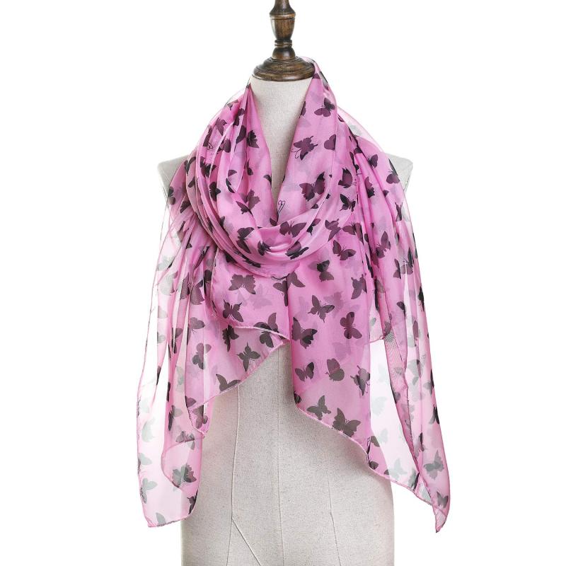 Black Butterfly Women Scarves Lightweight Shawl Head Wraps