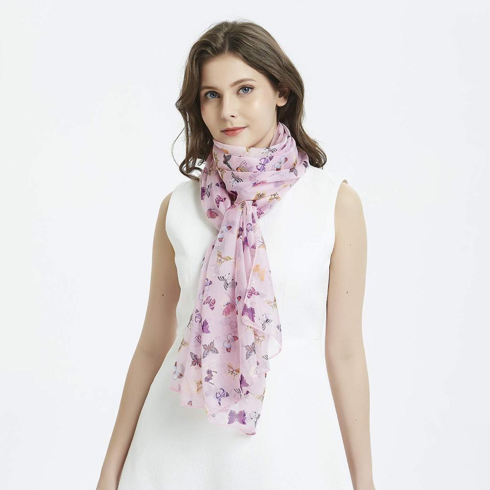 Colorful Butterfly Women Scarves Lightweight Shawl Head Wraps