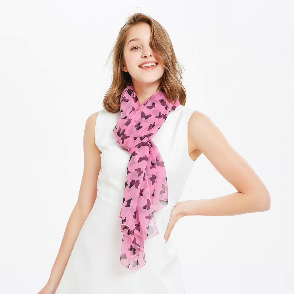 Black Butterfly Women Scarves Lightweight Shawl Head Wraps