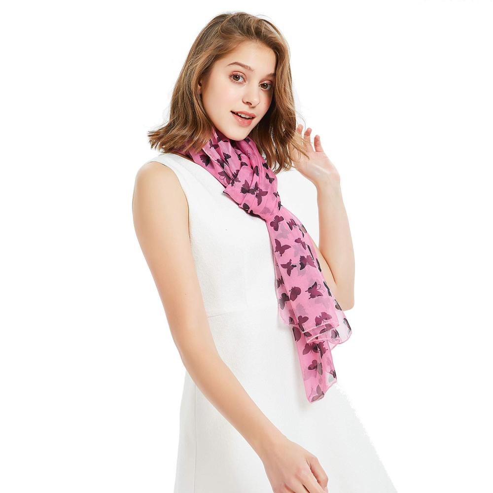 Black Butterfly Women Scarves Lightweight Shawl Head Wraps