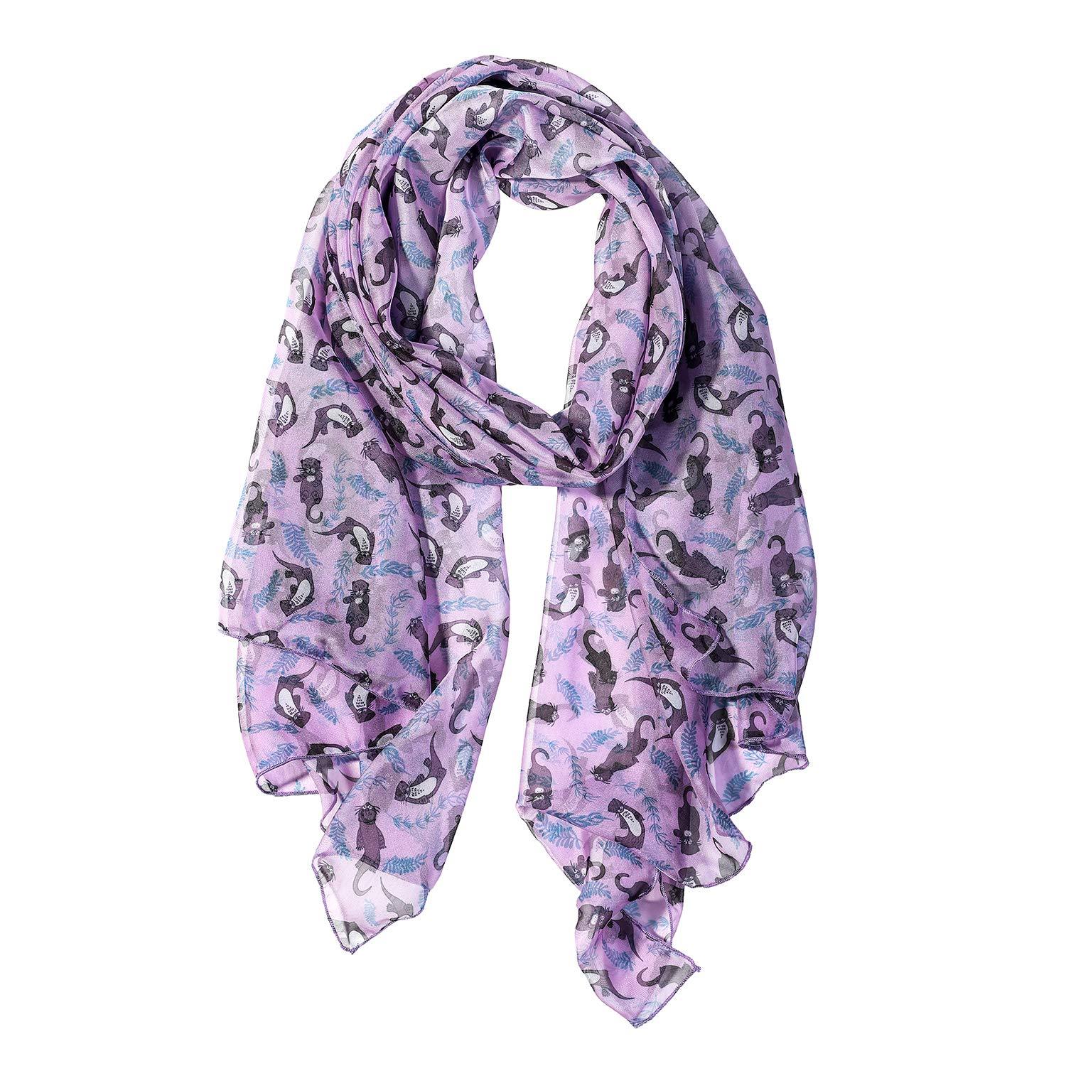 Otters Women Scarves Lightweight Shawl Head Wraps