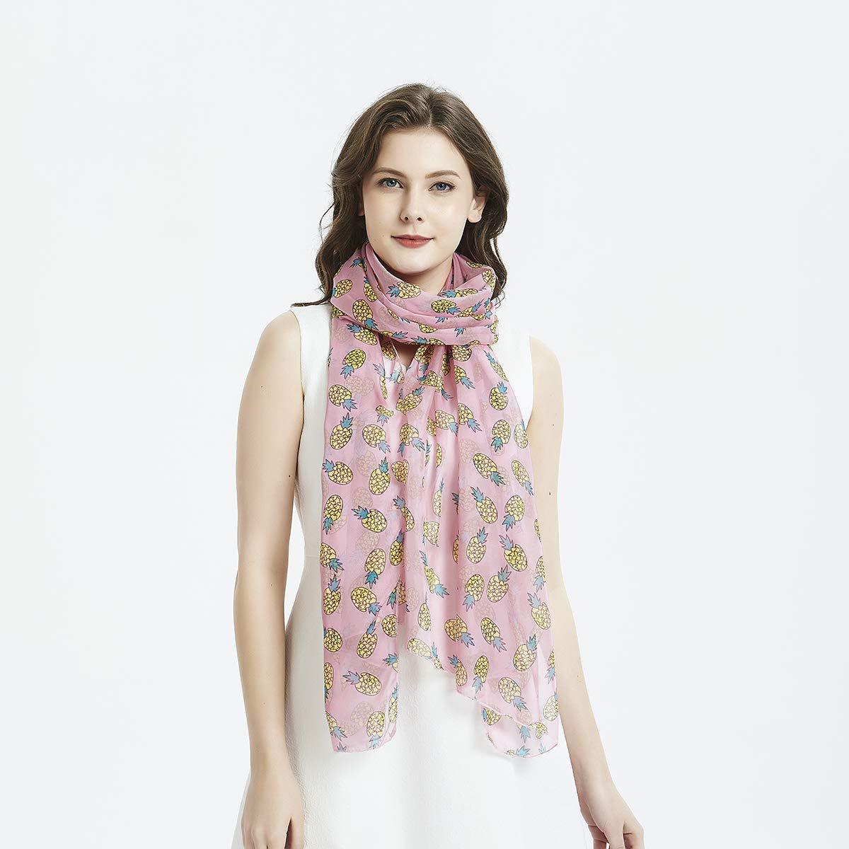 Pineapple Women Scarves Lightweight Shawl Head Wraps