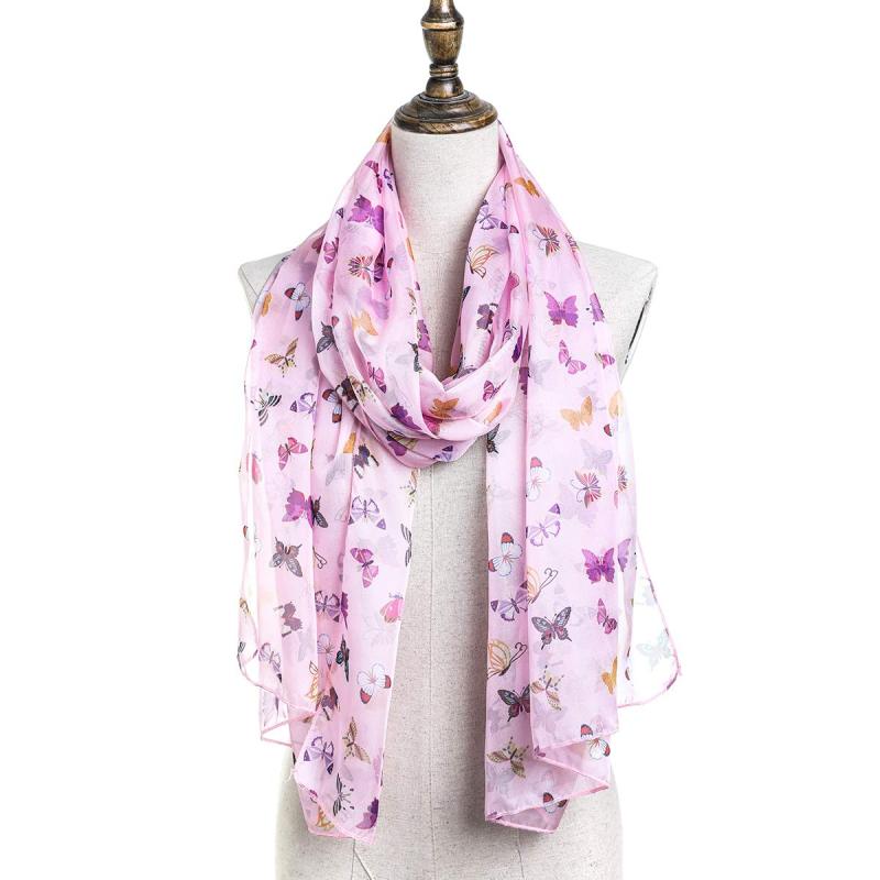 Colorful Butterfly Women Scarves Lightweight Shawl Head Wraps