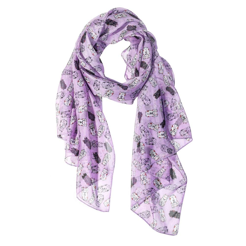 Luck Cat Women Scarves Lightweight Shawl Head Wraps