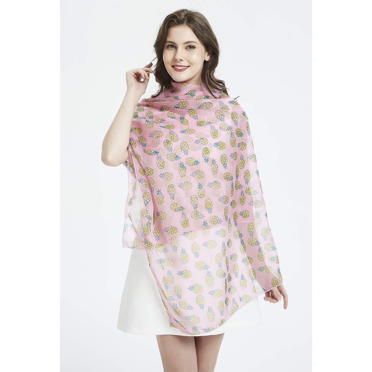 Pineapple Women Scarves Lightweight Shawl Head Wraps