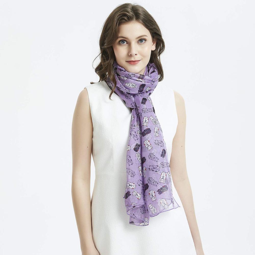 Lucky Cat Women Scarves Lightweight Shawl Head Wraps