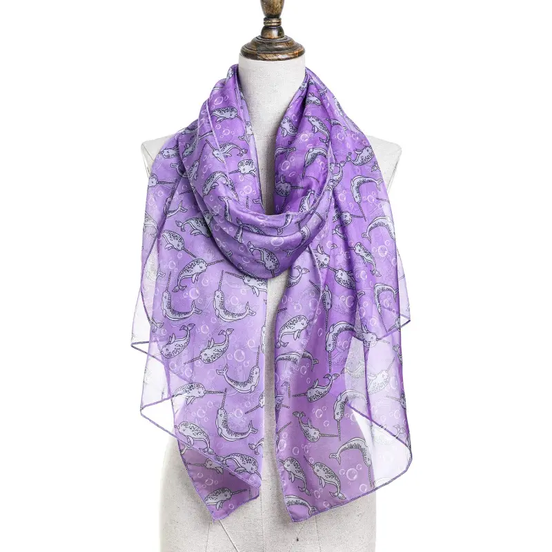 Narwhal Women Scarves Lightweight Shawl Head Wraps