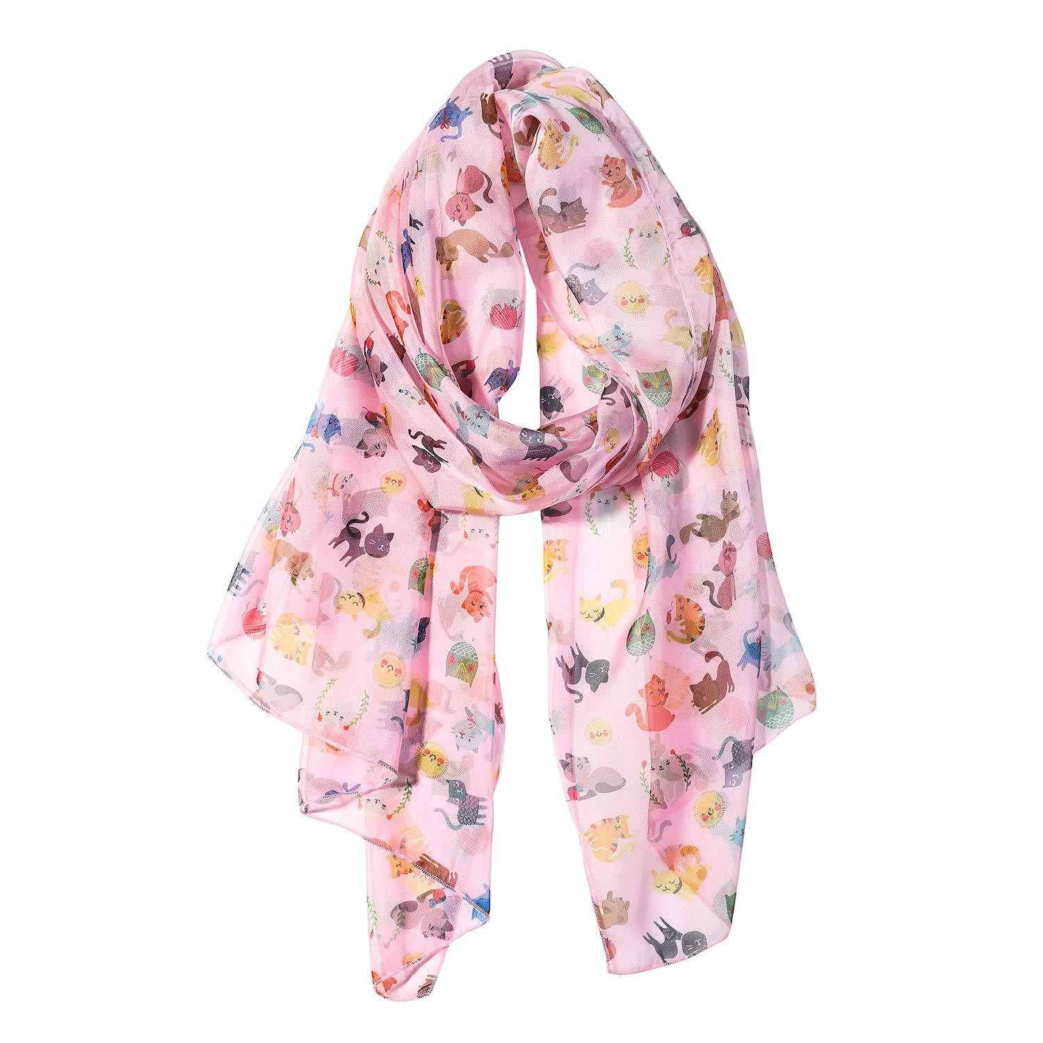 Colorful Cats Women Scarves Lightweight Shawl Head Wraps