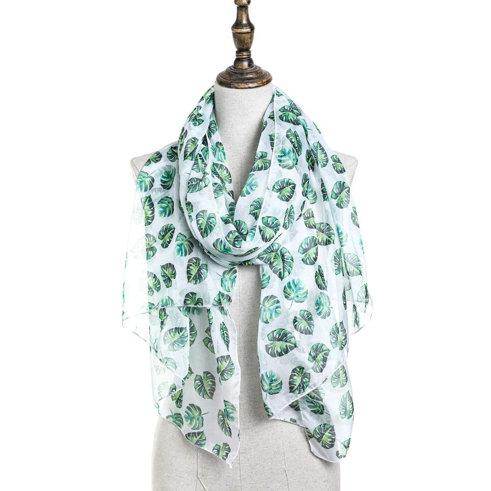 Tropical Leaves Women Scarves Lightweight Shawl Head Wraps