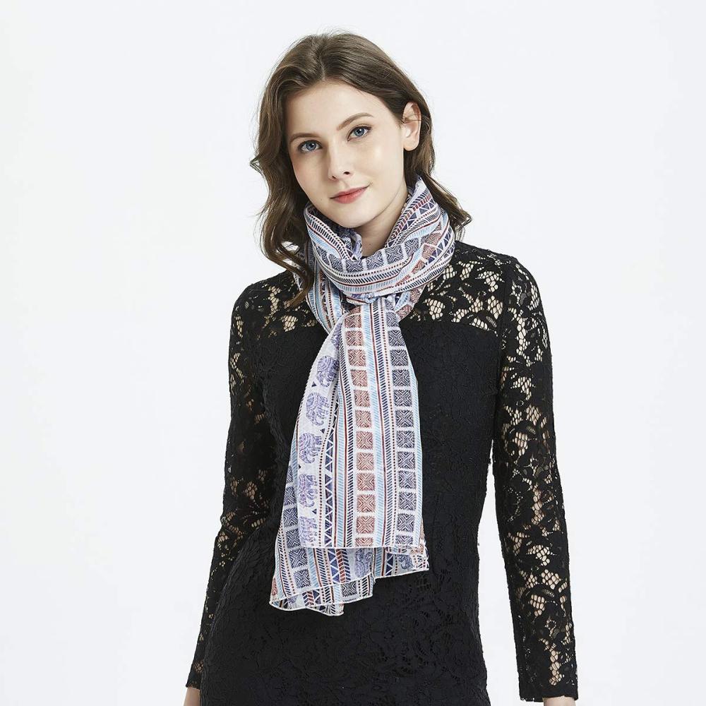 Elephant Women Scarves Lightweight Shawl Head Wraps