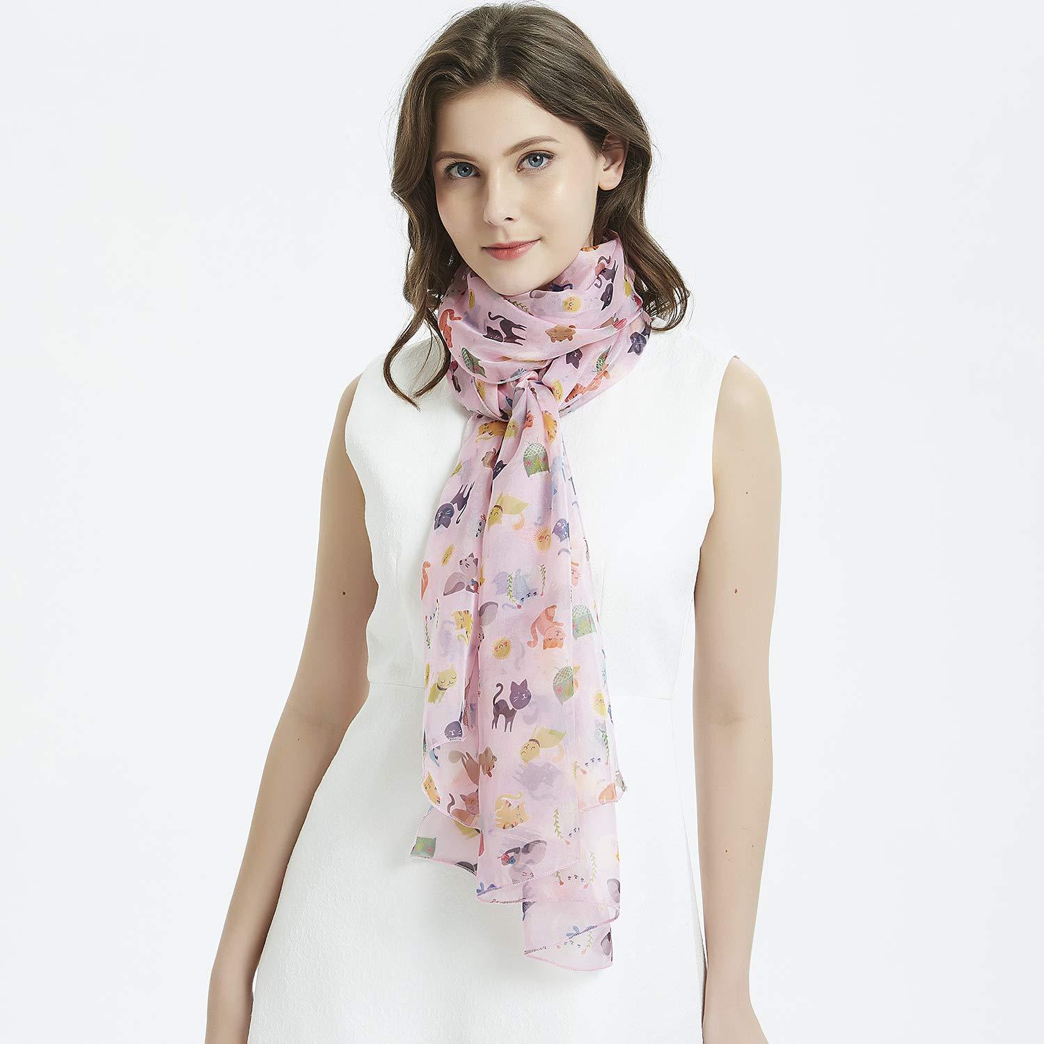 Colorful Cats Women Scarves Lightweight Shawl Head Wraps