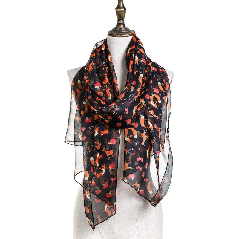 Fox Women Scarves Lightweight Shawl Head Wraps