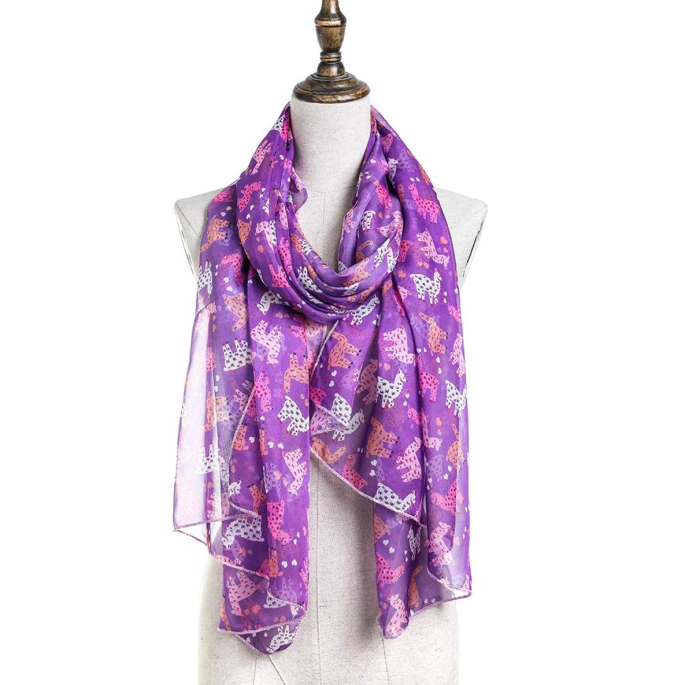 Llama Women Scarves Lightweight Shawl Head Wraps