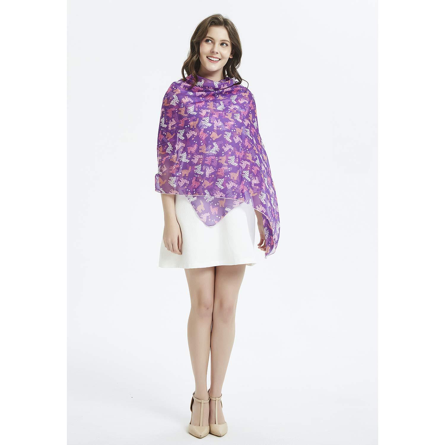 Llama Women Scarves Lightweight Shawl Head Wraps
