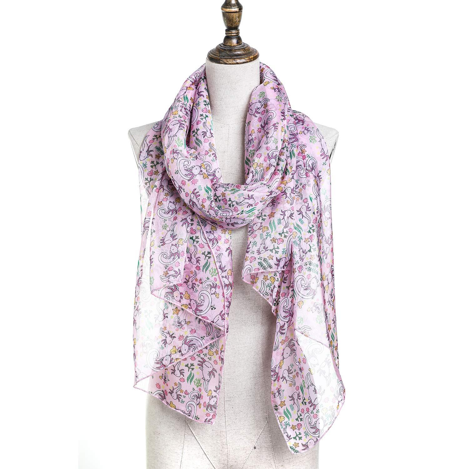 Axolotl Women Scarves Lightweight Shawl Head Wraps