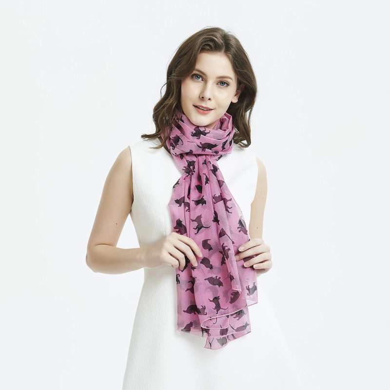 Black Cat Women Scarves Lightweight Shawl Head Wraps