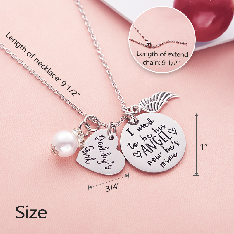 Dad Memorial Keychain I Used to Be His Angel Now He’s Mine Backside Personalized Loss of Father Gift